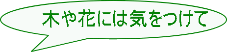 木や花には気をつけて