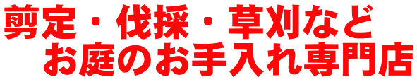 剪定・伐採・草刈など 　お庭のお手入れ専門店